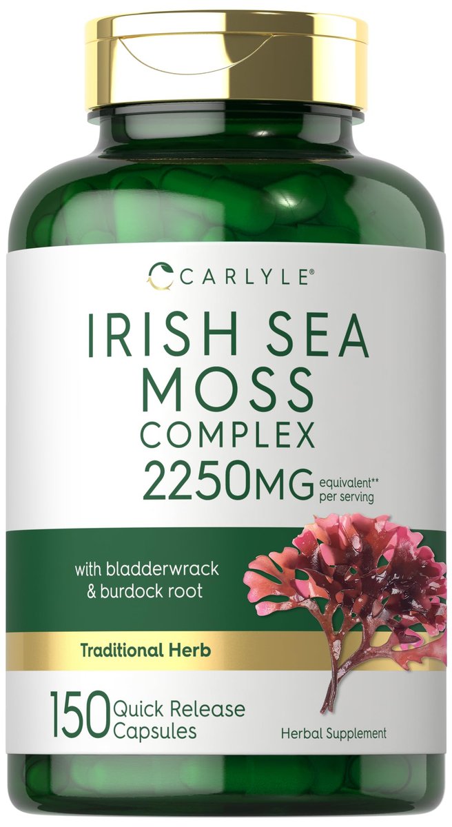 Carlyle Irisches Moos Kapseln | 150 Stück | Komplexformel mit Blasentang & Klettenwurzel | Non-GMO & Glutenfrei