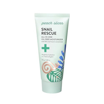 Peach Slices Snail Rescue Oil Free Feuchtigkeitscreme – 95% Schneckenmucin, Birkenwasser, Hyaluronsäure & Cica – Leichte, fettfreie Feuchtigkeitspflege für alle Hauttypen (2,82 oz)