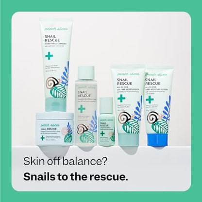 Peach Slices Snail Rescue Oil Free Feuchtigkeitscreme – 95% Schneckenmucin, Birkenwasser, Hyaluronsäure & Cica – Leichte, fettfreie Feuchtigkeitspflege für alle Hauttypen (2,82 oz)
