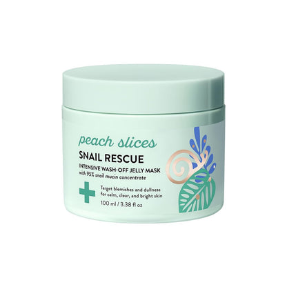 Peach Slices Snail Rescue Intensive Wash-Off Jelly Mask – 95% Schneckenmucin, beruhigend & klärend (3,38 oz)