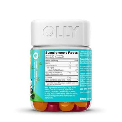 OLLY Kids Chillax Gummibärchen – Für eine ruhige und entspannte Stimmung* – mit Magnesium, L-Theanin, Melissen-Extrakt – Kaubonbon – Sherbet-Geschmack – 50 Stück (25 Tage Vorrat)