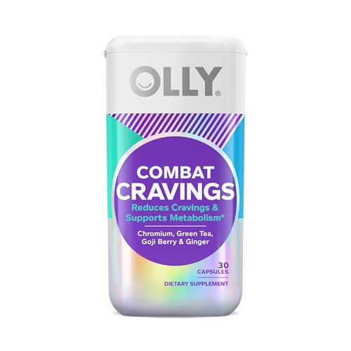 OLLY Combat Cravings – Stoffwechsel- & Energieunterstützung mit Chrom, Grüntee, Goji-Beere und Ingwer (30 Kapseln)