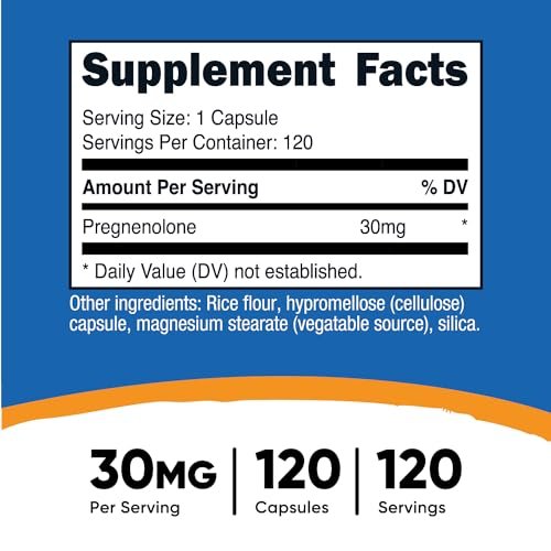 Nutricost Pregnenolon 30mg, 120 Kapseln – Non-GMO, glutenfrei, vegetarische Kapseln