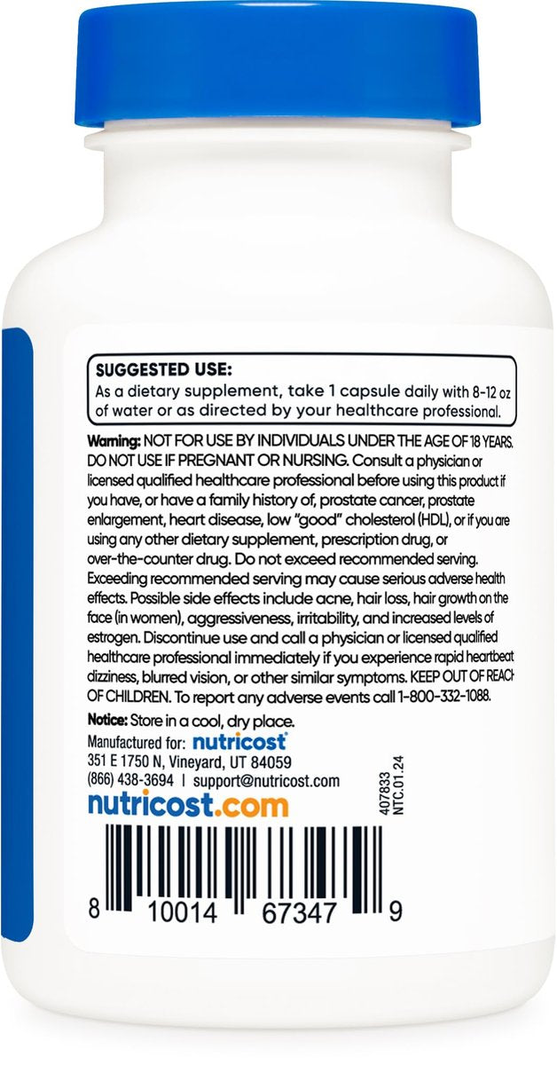 Nutricost Pregnenolon 30mg, 120 Kapseln – Non-GMO, glutenfrei, vegetarische Kapseln