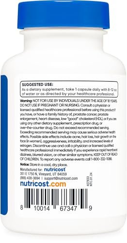 Nutricost Pregnenolon 30mg, 120 Kapseln – Non-GMO, glutenfrei, vegetarische Kapseln