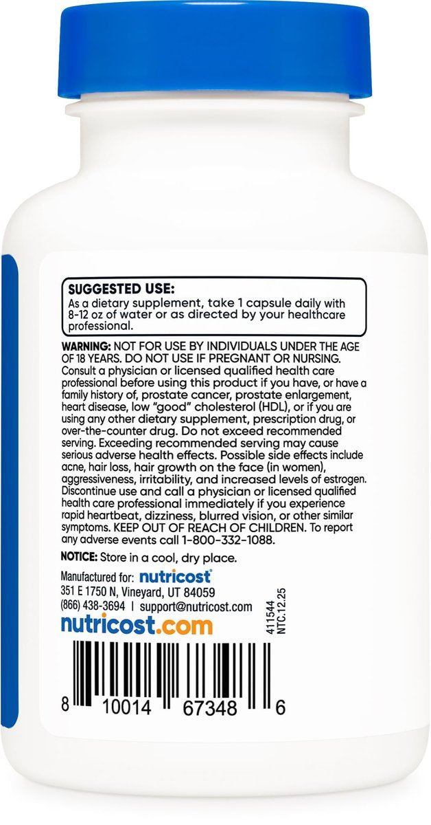 Nutricost Pregnenolon 50mg, 120 Kapseln - Non-GMO, Glutenfrei, Vegetarische Kapseln