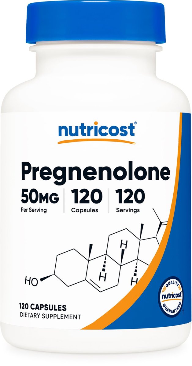 Nutricost Pregnenolon 50mg, 120 Kapseln - Non-GMO, Glutenfrei, Vegetarische Kapseln