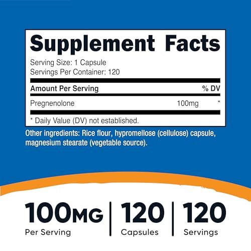 Nutricost Pregnenolon 100 mg, 120 Kapseln – Non-GMO, glutenfrei, vegetarische Kapseln