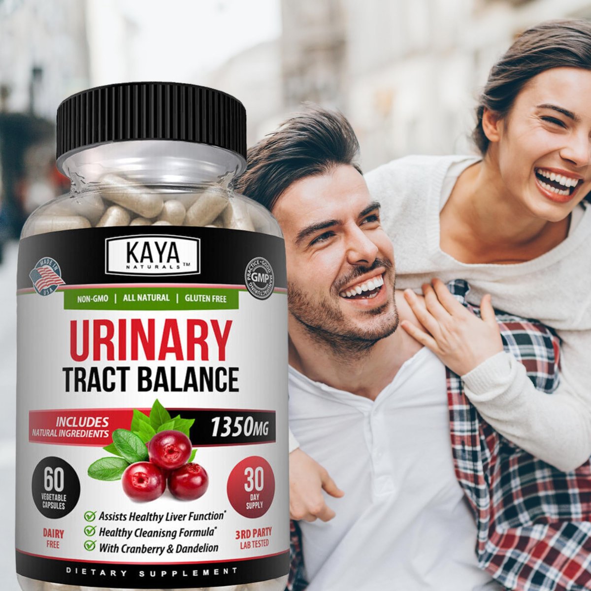 Kaya Naturals D-Mannose – Harnwegs-Cleanse & Blasengesundheit mit Cranberry, Hibiskus & Löwenzahnwurzel – 60 vegane Kapseln