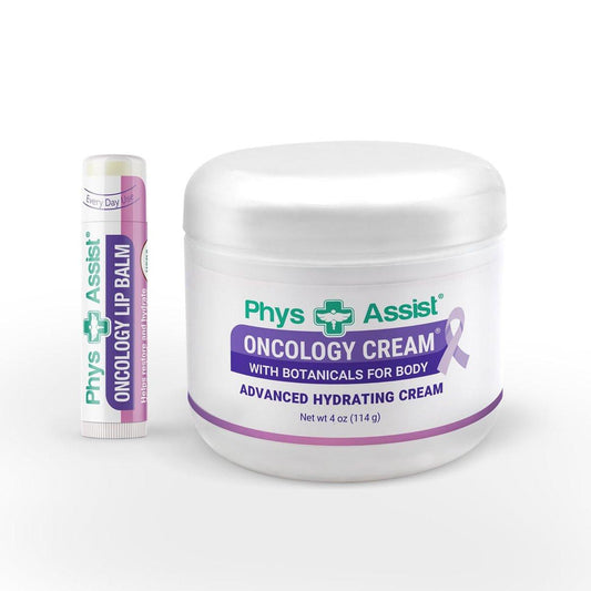 PhysAssist Onkologie Creme 118 ml + Lippenbalsam – Hydratisiert und pflegt gestresste Haut mit natürlichen Botanicals, klinisch getestet, nicht reizend