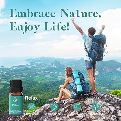 ASAKUKI Ätherische Öle Set für Diffuser – Wohlfühl-Kit mit 6x10ml – Geschenk für Mama – Beruhigung, süße Träume, Glück, Entspannung, Raumduft, Immunität – für Aromatherapie und Luftbefeuchter