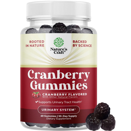 Natürliche Cranberry Gummis für Frauen und Männer – Extra starke, leckere Antioxidantien für die Gesundheit der Harnwege – Nieren- & Blasenunterstützung mit Immunstärkung – Vegan & Glutenfrei – 60 Stück