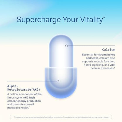 ProHealth Ca AKG Supplement (Alpha-Ketoglutarat) – 1.000 mg pro Portion, 60 Kapseln – Unterstützt den Stoffwechsel und gesunde Alterungsprozesse