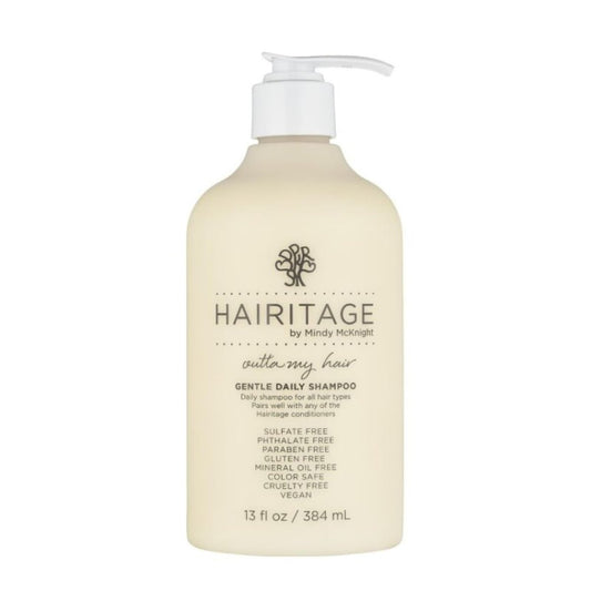 Hairitage Sanfte Tägliche Feuchtigkeitsspendende und Pflegende Shampoo für Trockenes Haar mit Jojobaöl + Aloe Vera - Ultra-Mild + Feuchtigkeitsreich - Verbessert Trockene, Spröde Strähnen, 13 fl. oz.