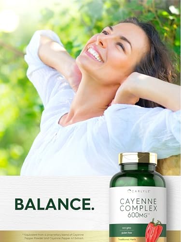 Carlyle Cayenne Pfeffer Kapseln | 350 Kapseln | Non-GMO, Glutenfrei