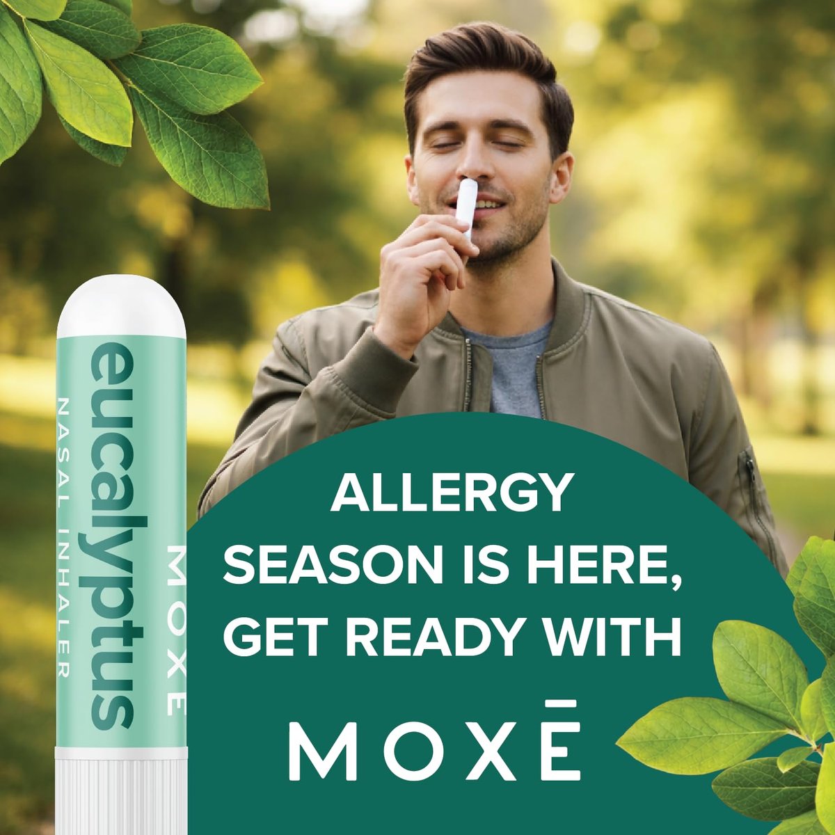 MOXĒ Eukalyptus-Öl Naseninhalator, Sinus- & Stauungslinderung, tägliche Entspannung, Stressabbau, therapeutische Aromatherapie ohne Schmutz, rein und natürlich, hergestellt in den USA (1 Packung)