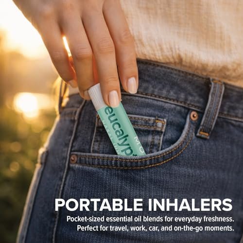 MOXĒ Eukalyptus-Öl Naseninhalator, Sinus- & Stauungslinderung, tägliche Entspannung, Stressabbau, therapeutische Aromatherapie ohne Schmutz, rein und natürlich, hergestellt in den USA (1 Packung)