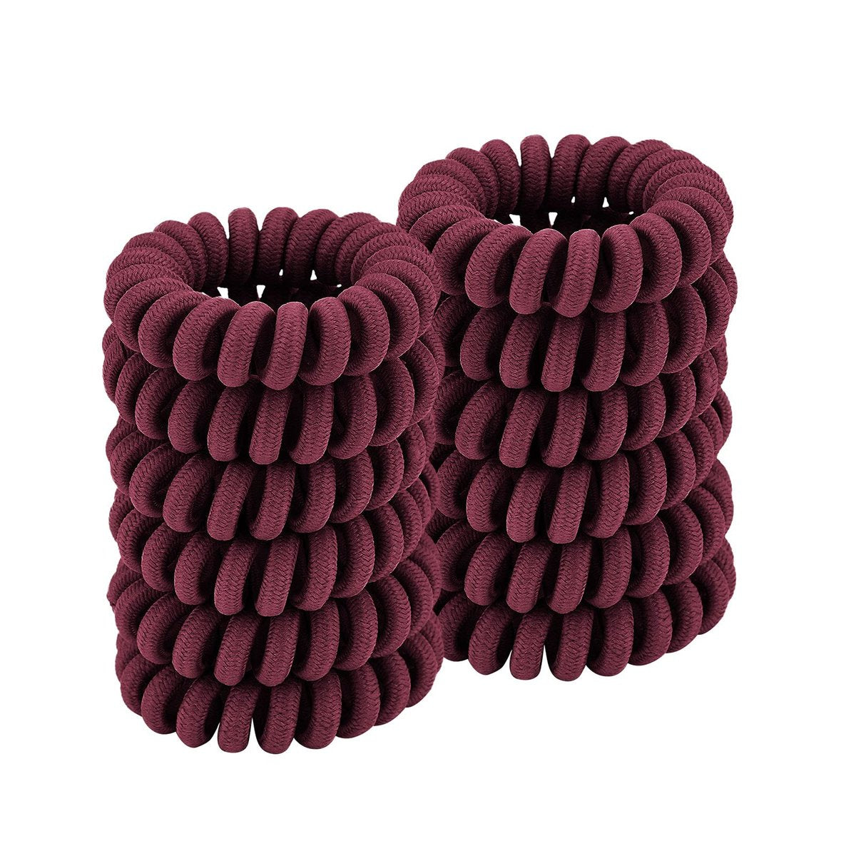 Spiralförmige Haargummis (Stoff Rose, 12 Stück) - Lockenponyhalter für dickes & alle Haartypen, kein Knick Telefonkabel Design