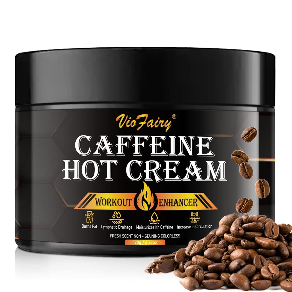 Koffein Anti-Cellulite Heiße Creme – Körperformende Cellulite-Workout-Creme für Frauen und Männer, natürlicher Schweiß-Workout-Booster, strafft Oberschenkel, Bauch, Po und Beine