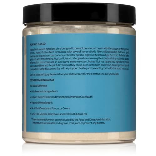 NAKED Gut – Tägliches Darmgesundheits-Pulver mit Präbiotika für Darmreinigung & Verdauungsunterstützung – GVO-frei, sojafrei, glutenfrei, vegan & hypoallergen, 40 Portionen