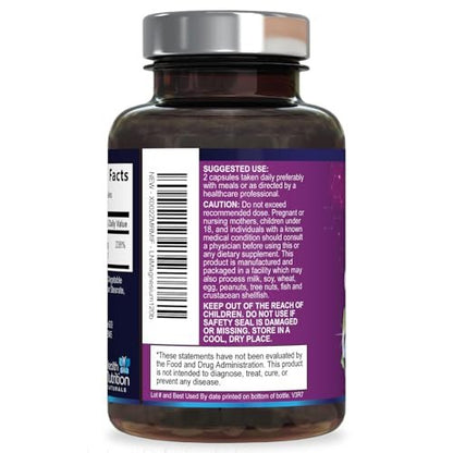 Magnesiumcitrat 1000mg pro Portion – Hochdosierte Magnesium-Pulver-Kapseln für Muskel-, Nerven-, Knochen- und Herzgesundheit – Glutenfrei, Nicht-GVO – 120 Kapseln