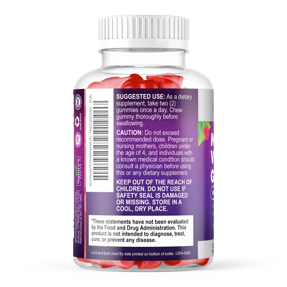 Multivitamin Gummis für Erwachsene - Hochwertige Vitamine A, C, D, E & B12 für Frauen und Männer - Tägliche Immununterstützung - 120 Gummis
