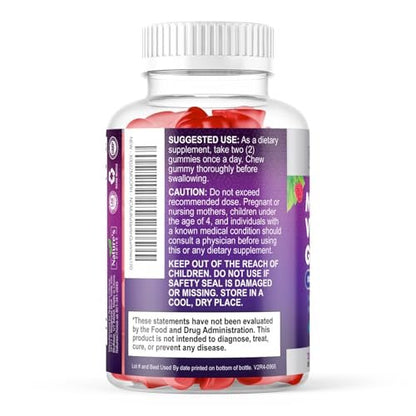 Multivitamin Gummis für Erwachsene - Hochwertige Vitamine A, C, D, E & B12 für Frauen und Männer - Tägliche Immununterstützung - 120 Gummis