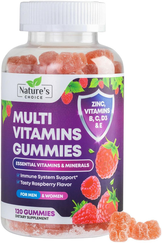 Multivitamin Gummis für Erwachsene - Hochwertige Vitamine A, C, D, E & B12 für Frauen und Männer - Tägliche Immununterstützung - 120 Gummis