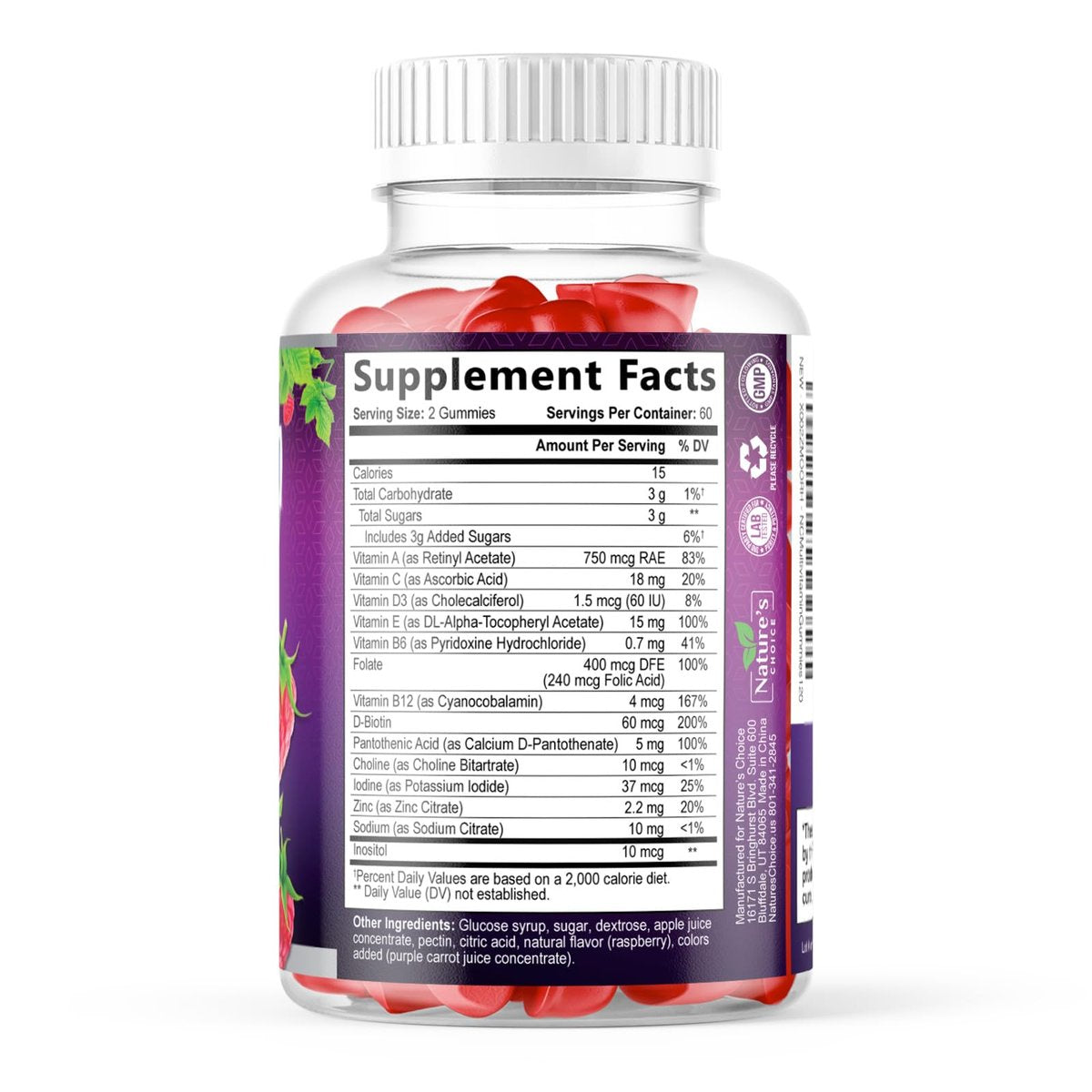 Multivitamin Gummis für Erwachsene - Hochwertige Vitamine A, C, D, E & B12 für Frauen und Männer - Tägliche Immununterstützung - 120 Gummis