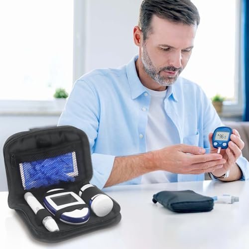 Hooshion Diabetes Travel Case – Diabetiker-Organizer-Aufbewahrungstasche für Blutzuckermessgerät und Zubehör
