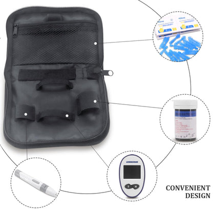 Hooshion Diabetes Travel Case – Diabetiker-Organizer-Aufbewahrungstasche für Blutzuckermessgerät und Zubehör