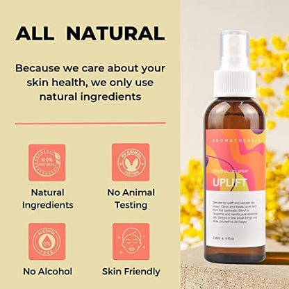 Benatu Citrus Vanilla Bio-Öl-Mischungsspray für Körper und Haar, Mehrzweck-Natural-Uplift-Duft-Aromatherapie-Raum- und Wäschespray für Bettwäsche, Kissen, Stoff, Auto 118 ml
