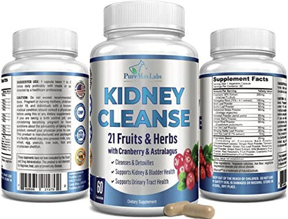 YUMMYVITE Kräuter-Nierenreinigung mit Cranberry-Extrakt, Astragalus – 21 Früchte & Kräuter – Detox & Reinigung für Harnwege & Blasengesundheit, Nierenunterstützung, 60 vegane Kapseln
