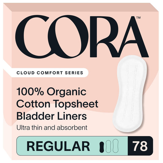 Cora 78er Pack Bio-Baumwoll-Einlagen für Blasenschwäche (Regular)