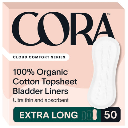 Cora Bio-Baumwoll-Einlagen für Blasenschwäche (50 Extra Lange Einlagen)