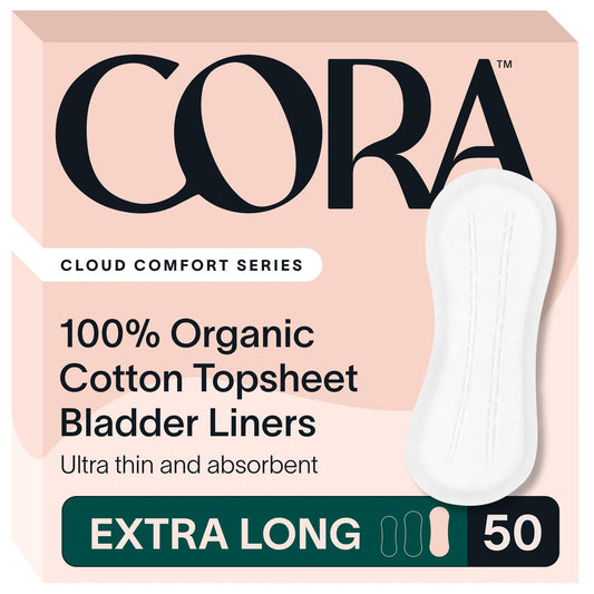 Cora Bio-Baumwoll-Einlagen für Blasenschwäche (50 Extra Lange Einlagen)