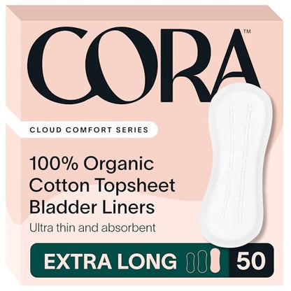 Cora Bio-Baumwoll-Einlagen für Blasenschwäche (50 Extra Lange Einlagen)