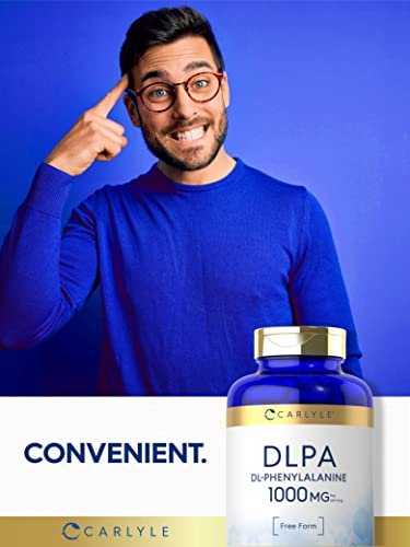 Carlyle DL-Phenylalanin | 1000 mg | 180 Kapseln | Nicht-GVO und glutenfrei | DLPA Freiform-Ergänzung