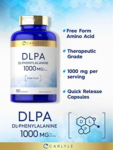 Carlyle DL-Phenylalanin | 1000 mg | 180 Kapseln | Nicht-GVO und glutenfrei | DLPA Freiform-Ergänzung