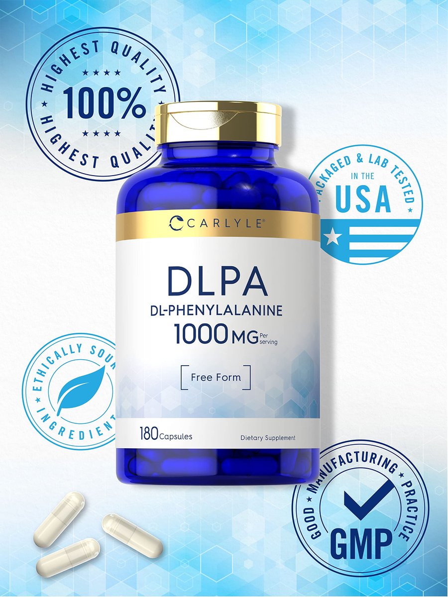 Carlyle DL-Phenylalanin | 1000 mg | 180 Kapseln | Nicht-GVO und glutenfrei | DLPA Freiform-Ergänzung