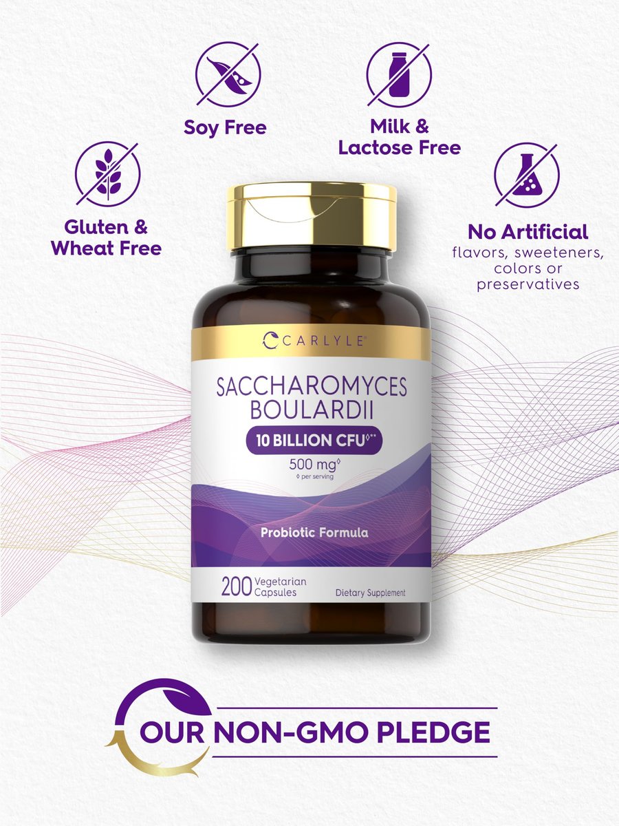 Carlyle Saccharomyces Boulardii Probiotika & Präbiotika | 10 Milliarden KBE | 200 Kapseln | XXL-Vorteilspackung | Non-GMO, Glutenfrei