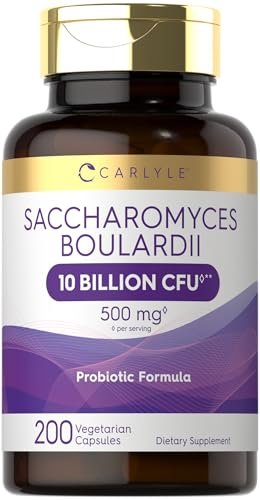 Carlyle Saccharomyces Boulardii Probiotika & Präbiotika | 10 Milliarden KBE | 200 Kapseln | XXL-Vorteilspackung | Non-GMO, Glutenfrei