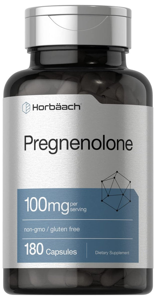 Horbäach Pregnenolon 100mg | 180 Kapseln | Non-GMO & Glutenfrei
