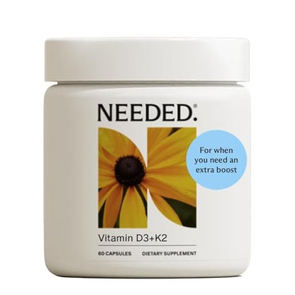 Needed. Expertly-Formuliertes pränatales Vitamin D3/K2 | Für Fruchtbarkeit, Schwangerschaft, Stillzeit und Wochenbett, Gesunde Immunität und Knochenentwicklung, Unterstützt den Vitamin-D-Spiegel in der Muttermilch | 60 Kapseln