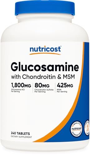 Nutricost Glucosamin 1800mg mit Chondroitin & MSM, 240 Tabletten, 120 Portionen - Non-GMO, Glutenfrei