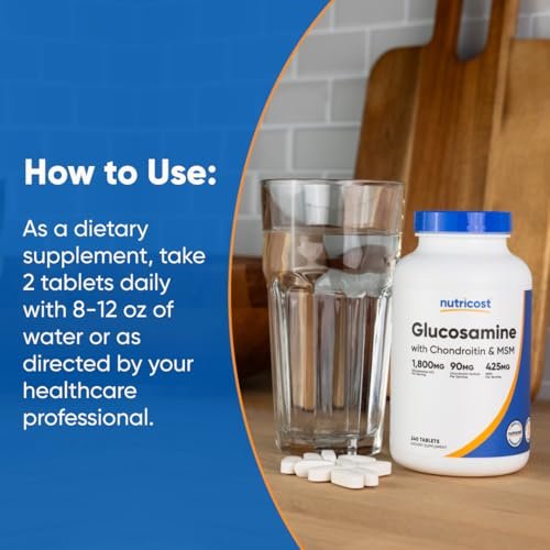 Nutricost Glucosamin 1800mg mit Chondroitin & MSM, 240 Tabletten, 120 Portionen - Non-GMO, Glutenfrei