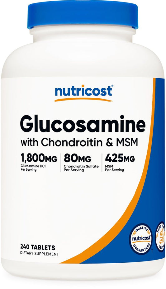 Nutricost Glucosamin 1800mg mit Chondroitin & MSM, 240 Tabletten, 120 Portionen - Non-GMO, Glutenfrei