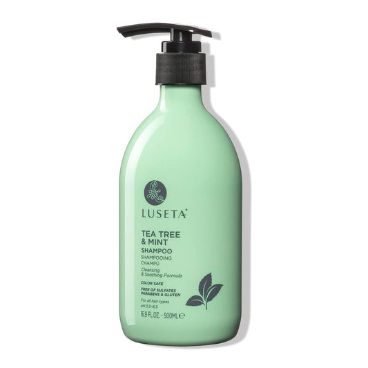 Luseta Teebaum & Minze Shampoo – Reinigend & Beruhigend für alle Haartypen, nährt & belebt die Kopfhaut, bekämpft Schuppen, 500 ml