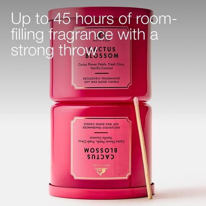 Bath & Body Works Cactus Blossom 3-Docht-Kerze – Duftkerze für Zuhause – Lang anhaltender, raumfüllender Duft – Hohe Duftölkonzentration – Sojawachsmischung
