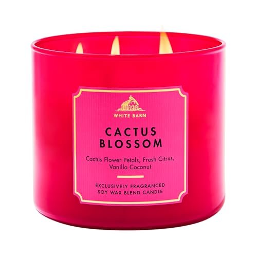 Bath & Body Works Cactus Blossom 3-Docht-Kerze – Duftkerze für Zuhause – Lang anhaltender, raumfüllender Duft – Hohe Duftölkonzentration – Sojawachsmischung